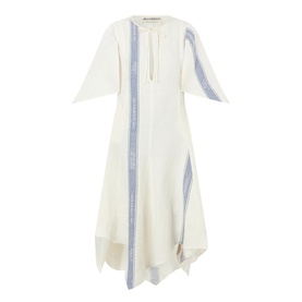 Stripe Logo Draped Dress
