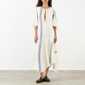 Stripe Logo Draped Dress
