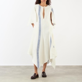 Stripe Logo Draped Dress