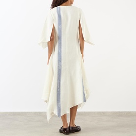 Stripe Logo Draped Dress