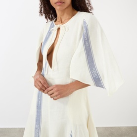 Stripe Logo Draped Dress