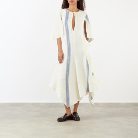 Stripe Logo Draped Dress