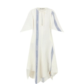 Stripe Logo Draped Dress