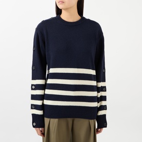 Button Breton Stripe Sweater
