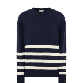 Button Breton Stripe Sweater