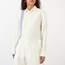 Stripe Logo Cropped Shirt