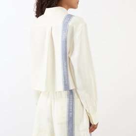 Stripe Logo Cropped Shirt