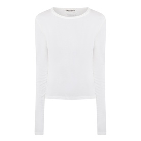 Sheer Ribbed Logo Top