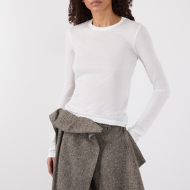 Sheer Ribbed Logo Top