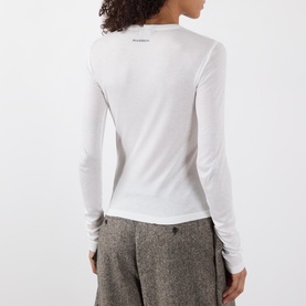 Sheer Ribbed Logo Top