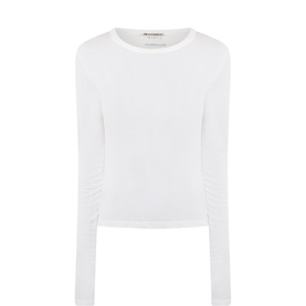 Sheer Ribbed Logo Top