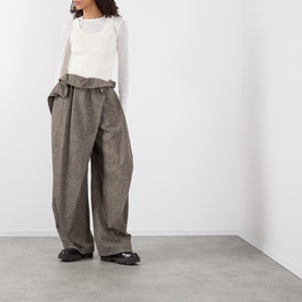 Fold-Over Belted Trousers