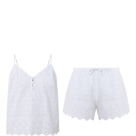 Broderie Anglaise Cami & Shorts Pyjama Set