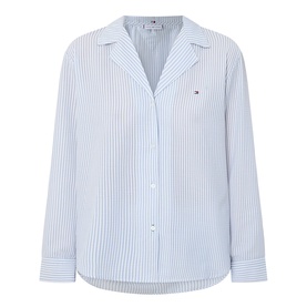 Striped Seersucker Logo Pyjama Top