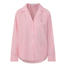 Striped Seersucker Logo Pyjama Top