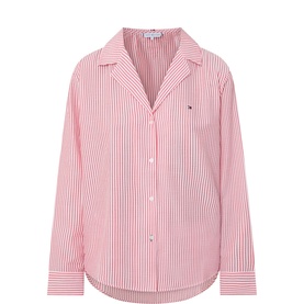 Striped Seersucker Logo Pyjama Top