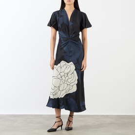 Gathered Waist Flared Dress