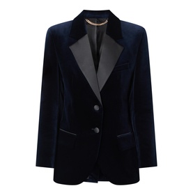 Single-Breasted Velvet Tuxedo Jacket