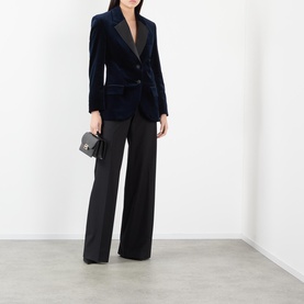Single-Breasted Velvet Tuxedo Jacket