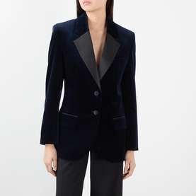 Single-Breasted Velvet Tuxedo Jacket