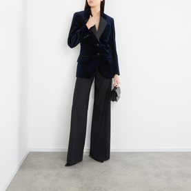 Single-Breasted Velvet Tuxedo Jacket