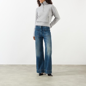 Half-Zip Fine Knit Sweater