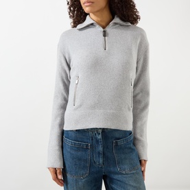Half-Zip Fine Knit Sweater