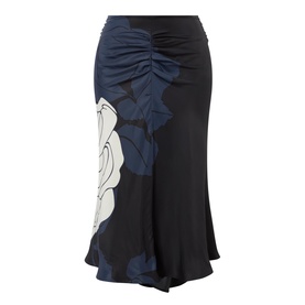 Gathered Waist Floral Skirt