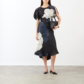 Gathered Waist Floral Skirt