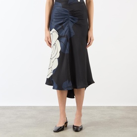 Gathered Waist Floral Skirt