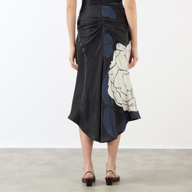 Gathered Waist Floral Skirt