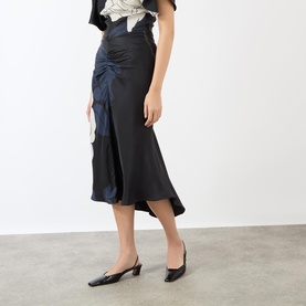 Gathered Waist Floral Skirt