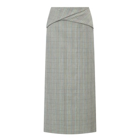 Check Print Pencil Skirt