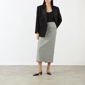 Check Print Pencil Skirt