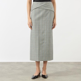 Check Print Pencil Skirt
