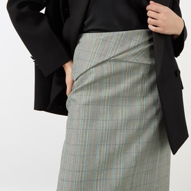 Check Print Pencil Skirt