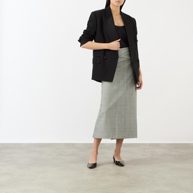 Check Print Pencil Skirt