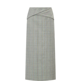 Check Print Pencil Skirt