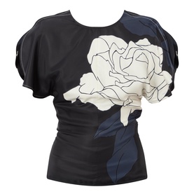 Draped Floral Blouse