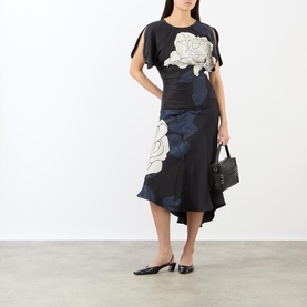 Draped Floral Blouse