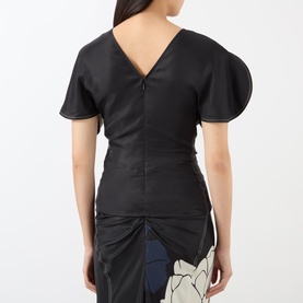 Draped Floral Blouse