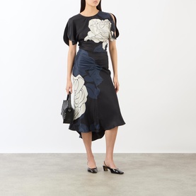 Draped Floral Blouse