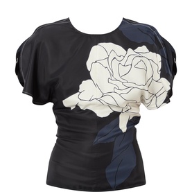 Draped Floral Blouse