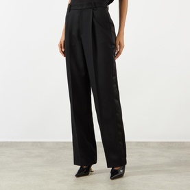 High-Rise Tailored Straight Leg Trousers