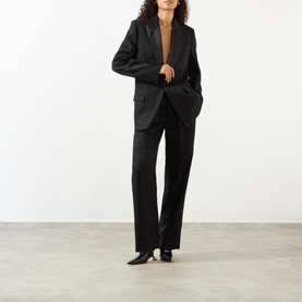 High-Rise Tailored Straight Leg Trousers