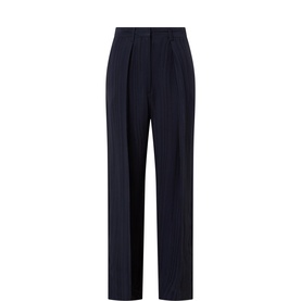High-Rise Ribbed Jacquard Wide Leg Trousers