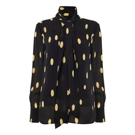 Abstract Spot Tie Blouse
