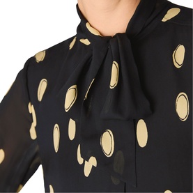 Abstract Spot Tie Blouse