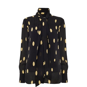 Abstract Spot Tie Blouse