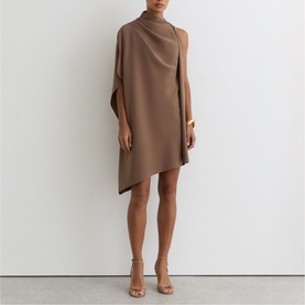 Ellery Draped Mini One-Shoulder Dress